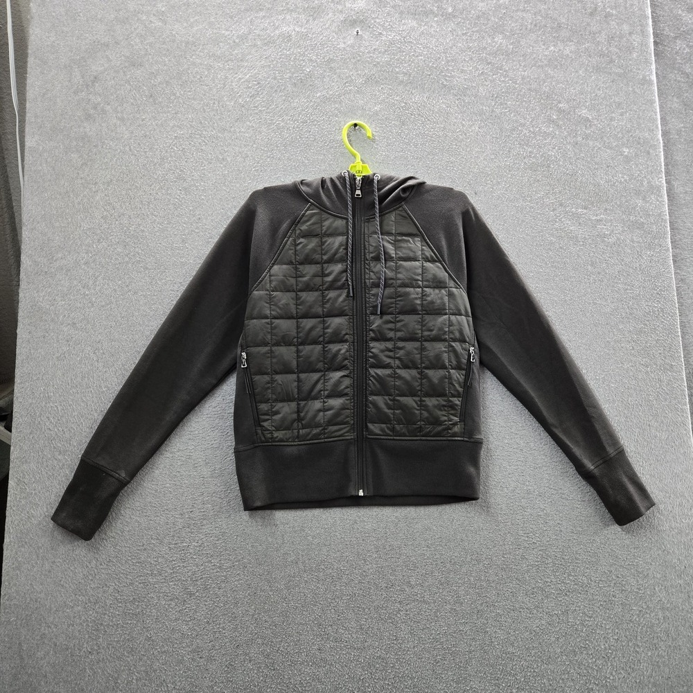 Old Navy Women Jacket S Green Fleece Dynamic Activewear Quilted Zipper